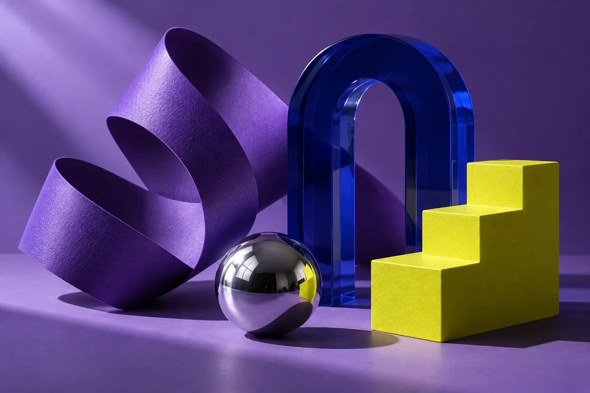 Colourful sculptural forms representing new connections and possibilities